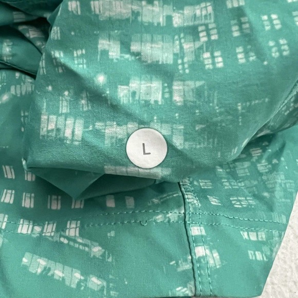 Lululemon Men Teal Abstract Print 9" THE Short Linerless Unlined Drawstring L - Picture 8 of 12